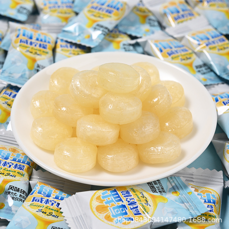 海盐柠檬糖水果糖咸味硬糖薄荷味清凉润喉糖休闲小零食结婚喜糖果