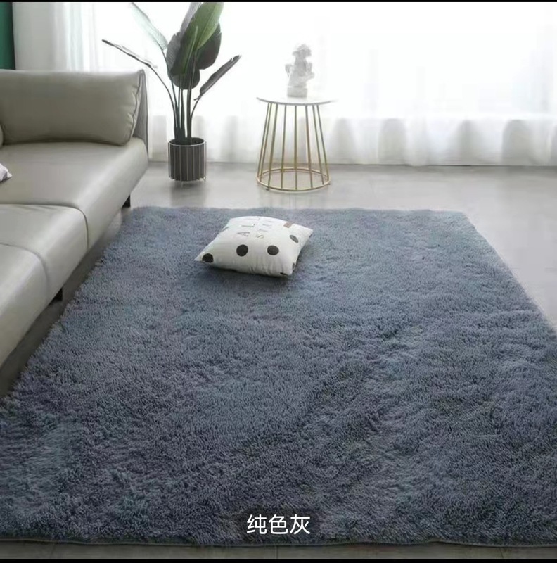 シンプルで厚いじゅうたんの寝室のベッドの上でかわいい少女の部屋はソファーのお茶のいくつかの客間の窓の毛布のマットを敷きます。|undefined