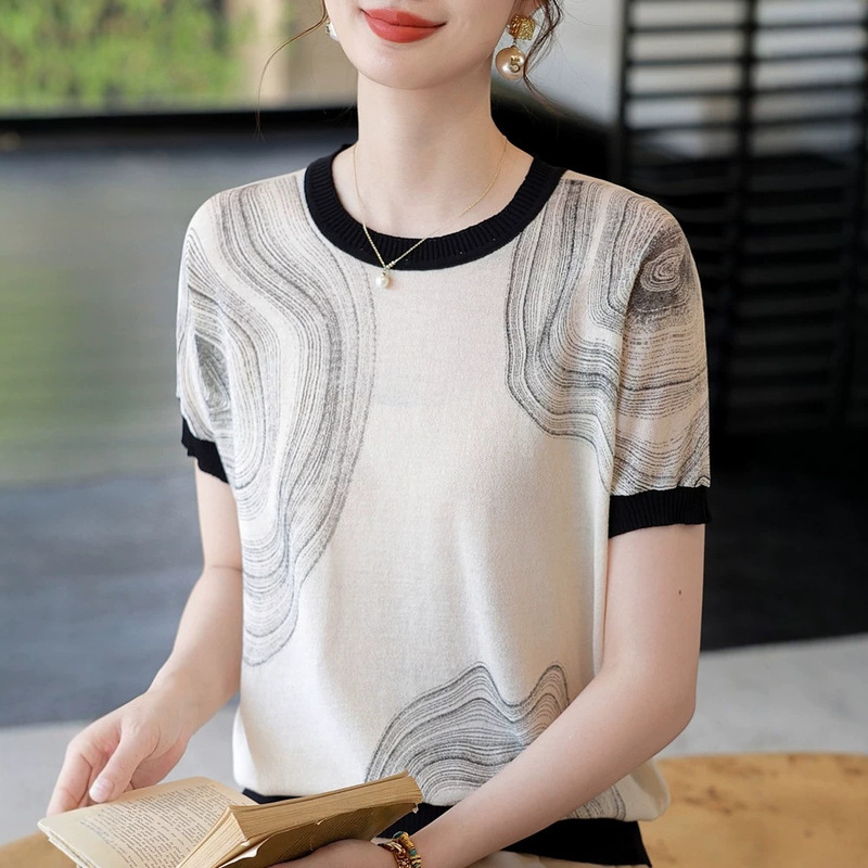 Young Mom's New Summer Clothing, Ice Silk Short-Sleeved T-Shirt, 2026 New Style, Two-Piece Set for Middle-Aged and Elderly Women, Mother's Day Outfit Young Mom's New Summer Clothing, Ice Silk Short-Sleeved T-Shirt, 2026 New Style, Two-Piece Set for Middle-Aged and Elderly Women, Mother's Day Outfit