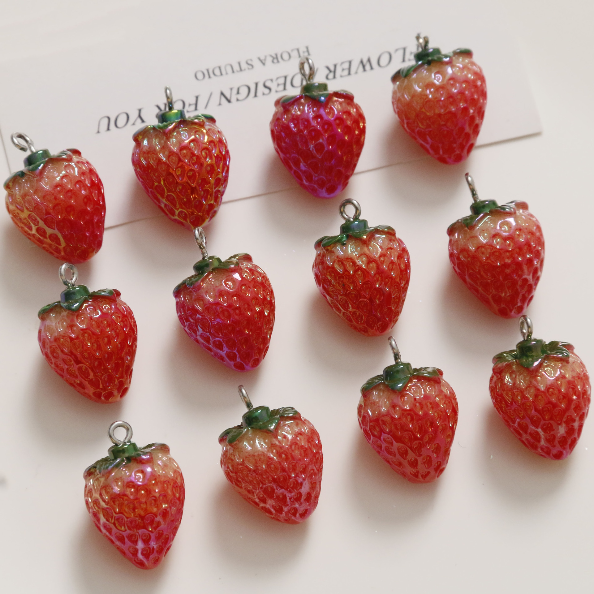 6g Weight Pendant Jewelry Making Type 24*15mm Jewelry Making Size DIY Jewelry Accessories Classification 1 Piece Quantity Resin Material Strawberry Pattern Plating Design Cute, Sweet Style 1 Piece 24*15mm Resin Strawberry Pendant 无