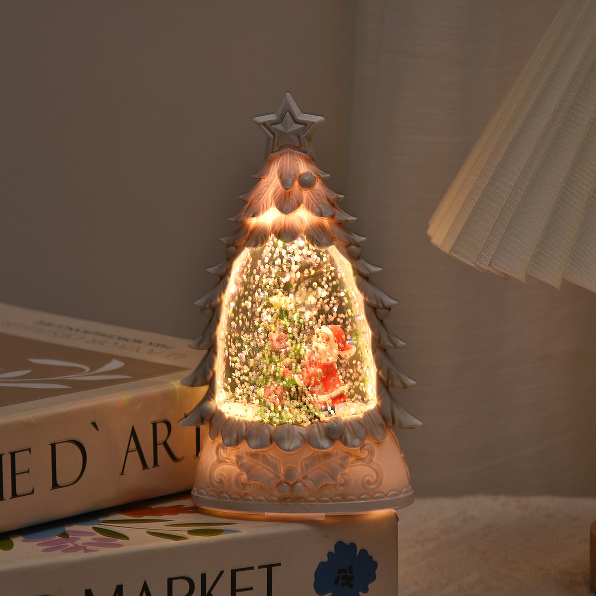 Navidad luz de vela electrónica árbol de Navidad agua vela decoración tienda escena ambiente decoración accesorios