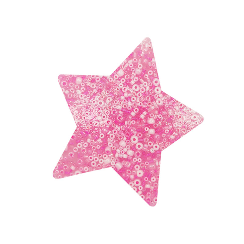 Pentagram pink (tube beads)