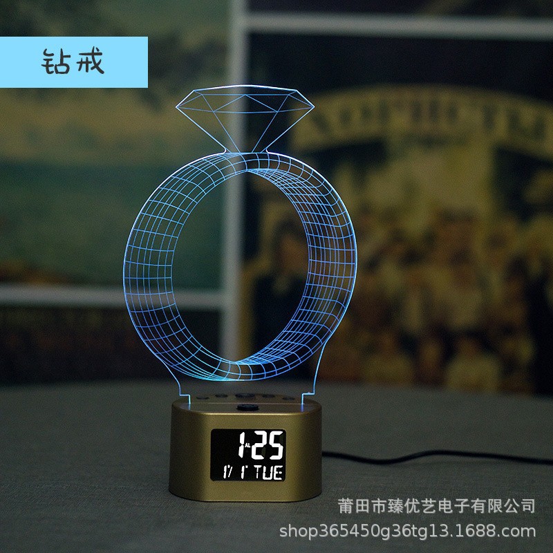 Reloj despertador infantil 3D creativo de venta caliente, luz nocturna multifunción, reloj electrónico de regalo, venta directa de fábrica