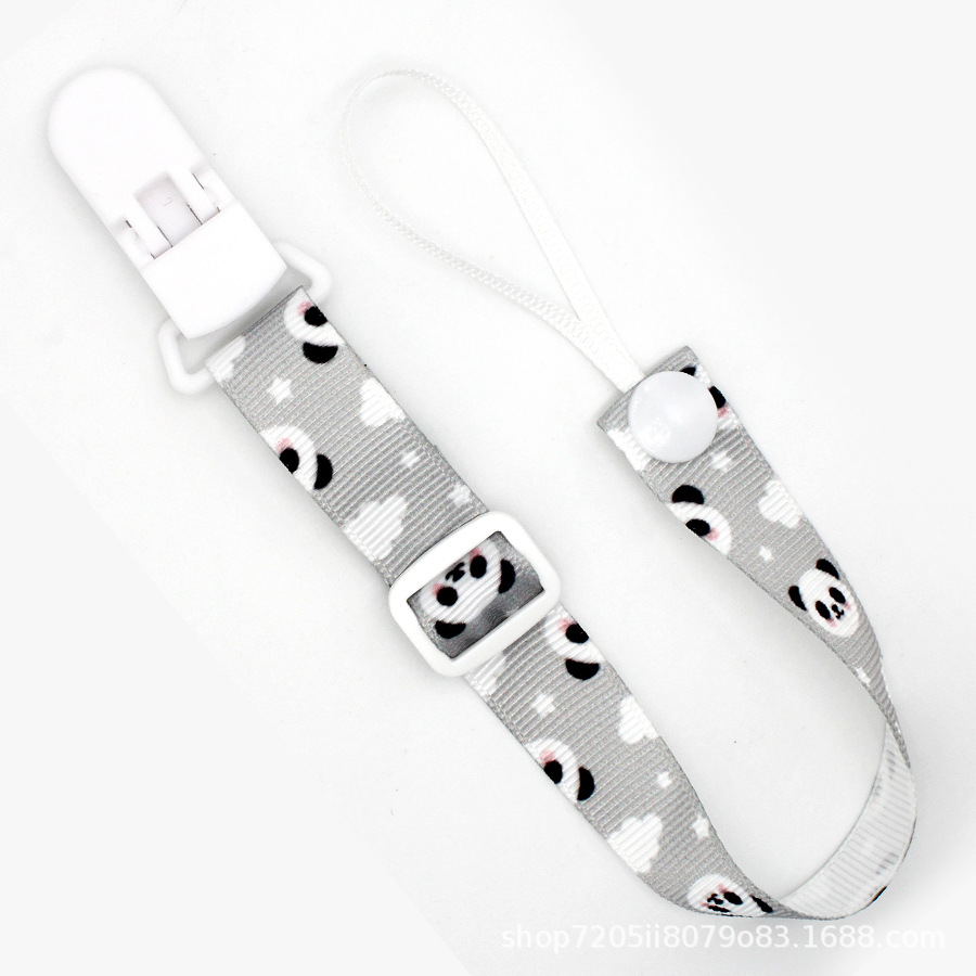 Chupete de dibujos animados con cinta de dientes bebé chupete hebilla ajustable juguete anti-perdida con clip de chupete