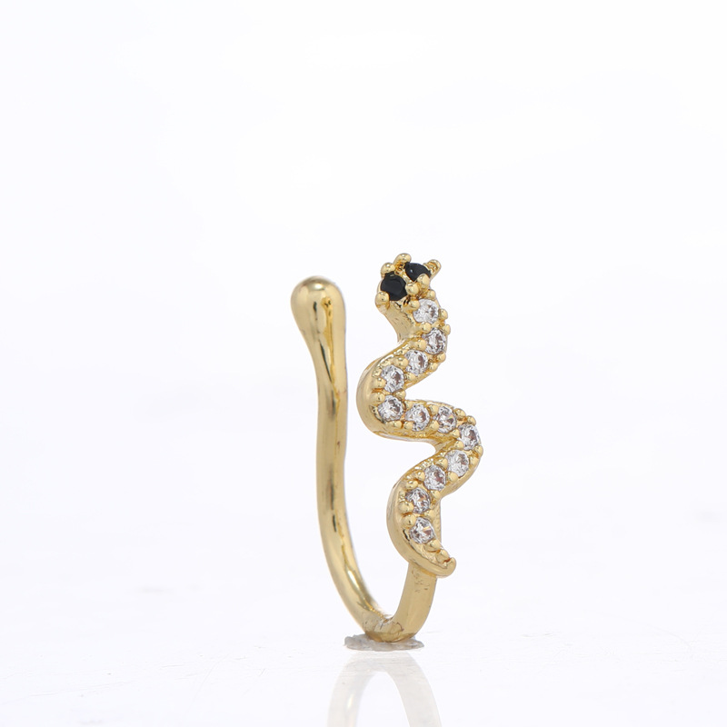 Fashion Moon Crown Alloy Inlay Zircon Nose Ring 1 Piece