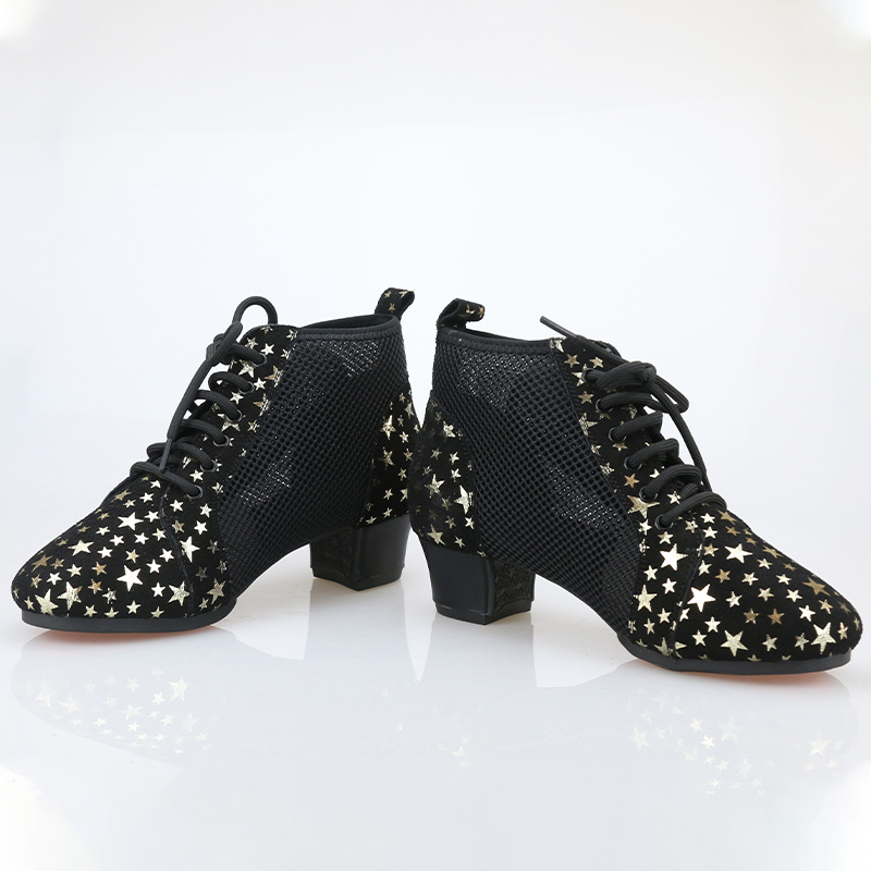 Cool color Betty suede Bootie adult lady square dance ventilation outdoor sailor Ballroom dancing Dancing shoes