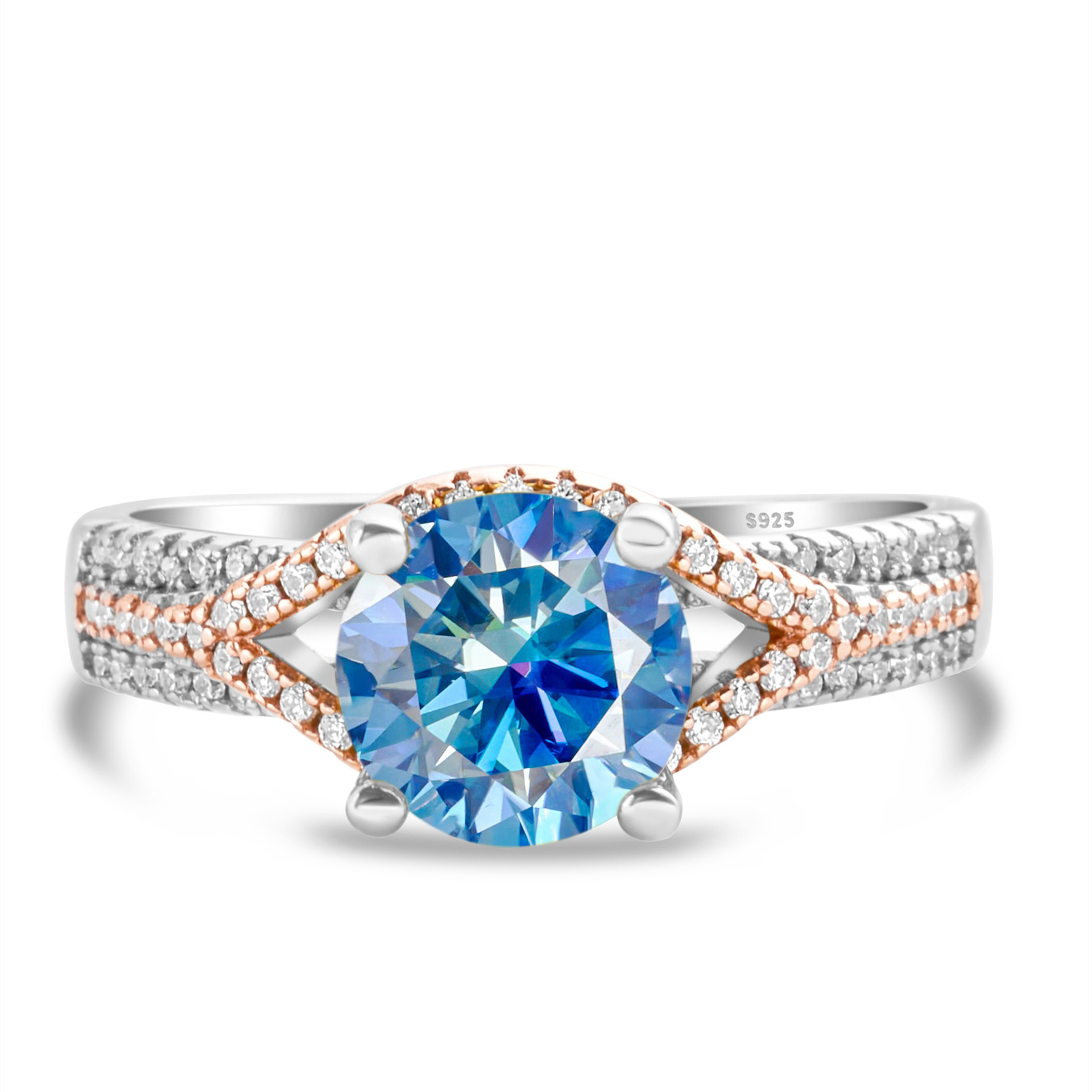 Anillo de flores de automóviles anillo de diamantes de moissan anillo de plata femenino exagerado oro anillo de diamantes de dos colores anillo de chatarra en vivo suministro