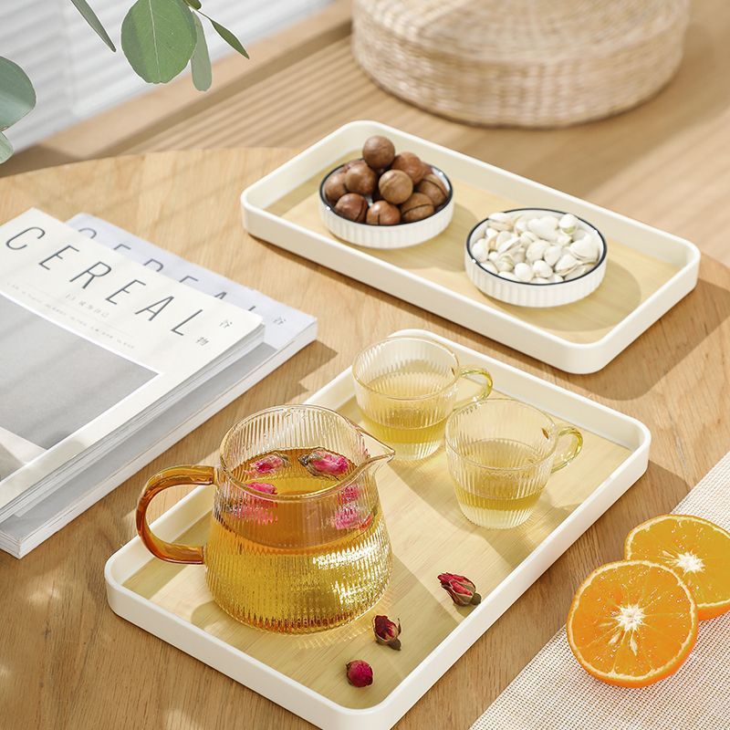 bandeja de madera imitación creativa doméstica inins ventana plato de taza de té plato de plástico nórdico plato de fruta plato de té