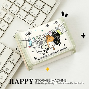 Cross-border Foreign Trade in stock 30% Folding Wallet Children's Cartoon Cute Girl's Storage Bag Portable Women's Small Wallet