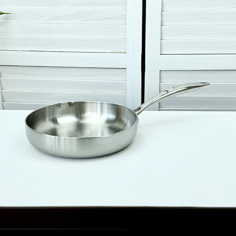 Chockmen Zhuo Deming 18/10 acero inoxidable 20cm sartén 2mm grueso sin recubrimiento sartén física