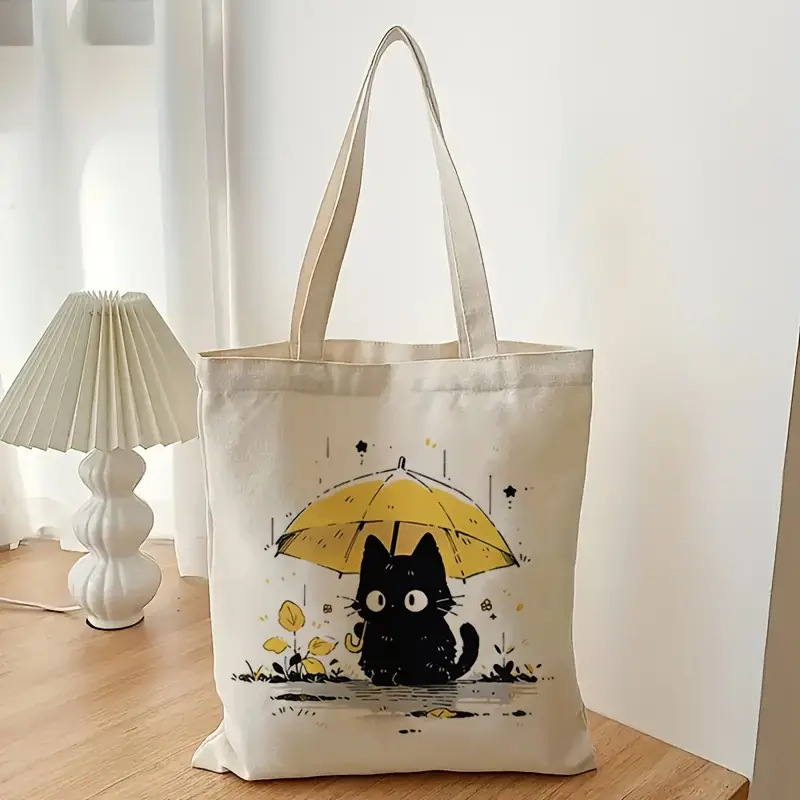 2025 New Women's Canvas Bag Student Holiday Gift Cute Cartoon Canvas Bag Tote Bag