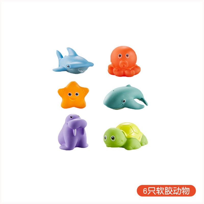 国境を越えた赤ちゃんのお風呂のおもちゃ、魚やサメを捕まえるためのカメの水スプレーネット、子供用の動物のピンチおもちゃ、浮遊水のおもちゃ|undefined