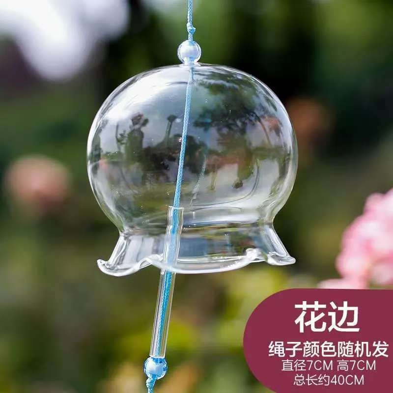 クリエイティブ diy 風鈴素材日本透明ガラス風鈴吊り鐘絵画手作り活動落書き風鈴|undefined