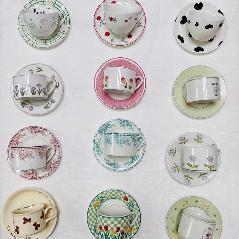 Finland vintage ceramic tableware mug European modern coffee cup British afternoon tea French cup and saucer suit