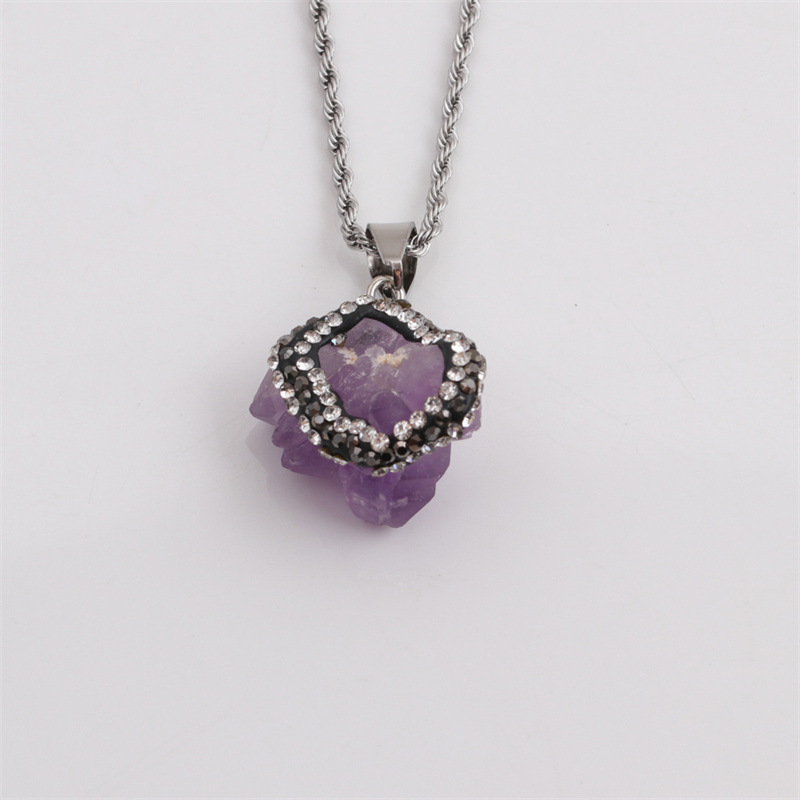 Rough Stone Irregular Pendant Clavicle Chain Simple Necklace Wholesale Jewelry Nihaojewelry