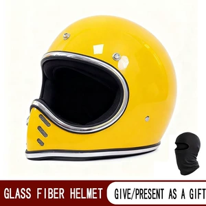 Yapon tipli retro motosiklet dəbilqəsi, fiberglas, bütün fəsillər üçün, tam üz
