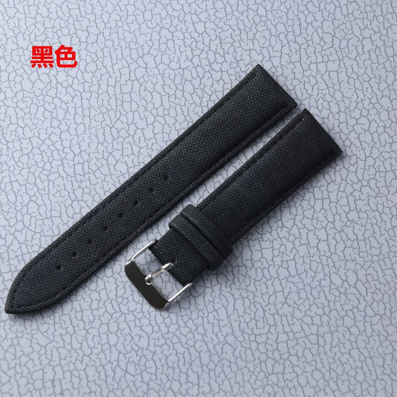 Nuevo estilo mezclilla correa de reloj unisex accesorios de reloj correa de lona de nylon de cuero suave 10-24mm