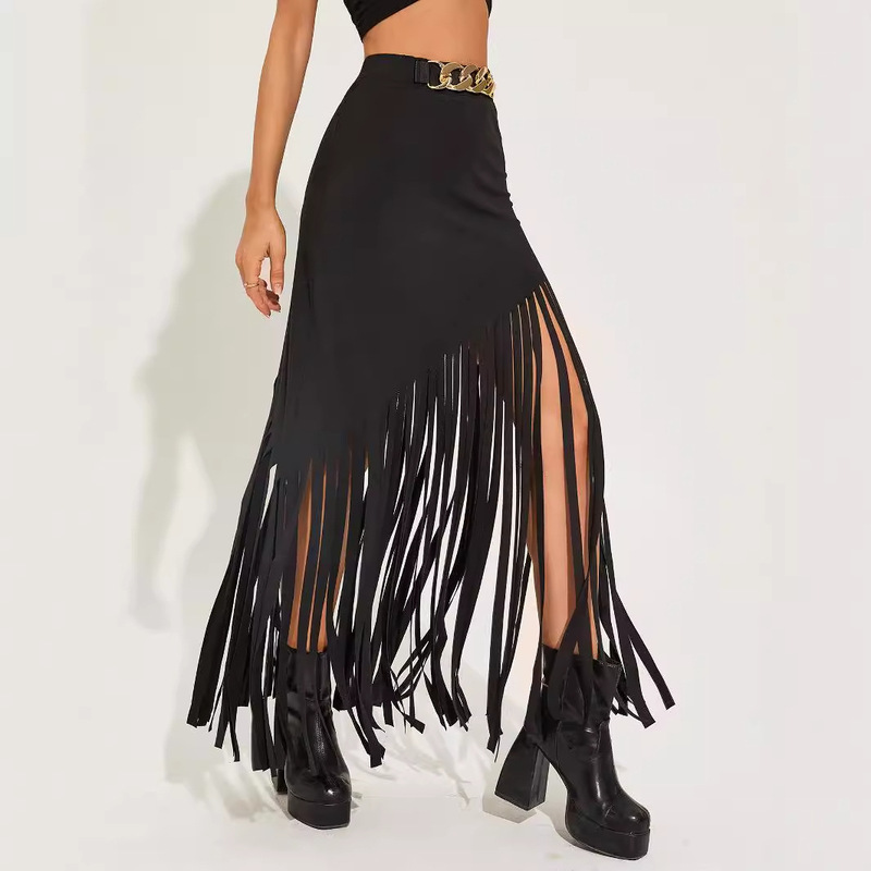 Carefully Selected European and American Independent Brand Dark Tassel Punk Style Sexy Skirt