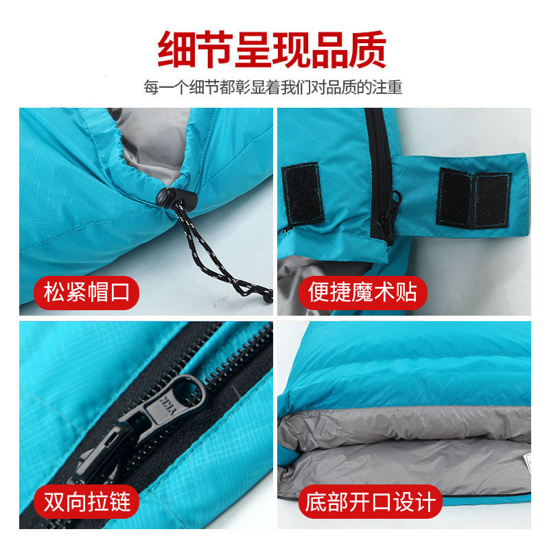 Saco de dormir de plumón para exteriores Four Seasons Saco de dormir para adultos de plumón de pato blanco grueso y cálido