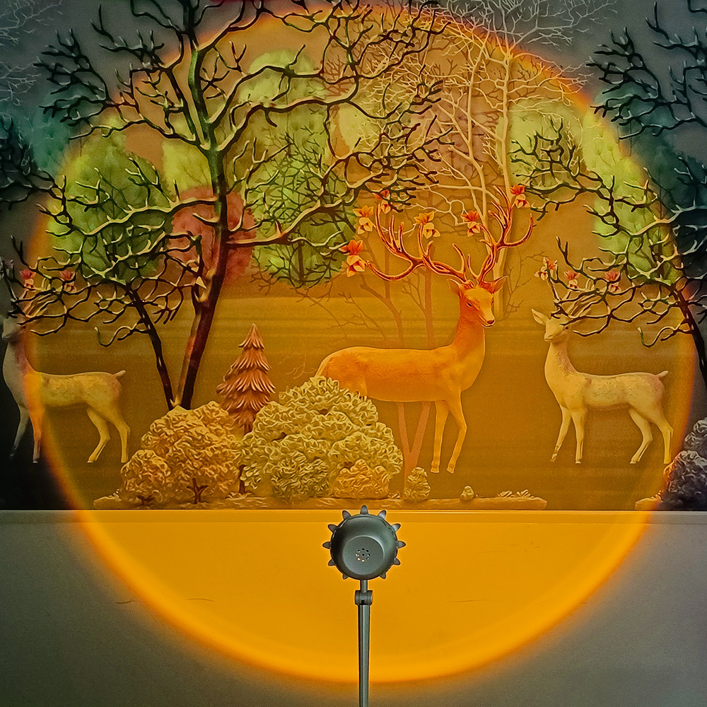 日落灯拍照摄影网红氛围灯夕阳USB投影灯inS气氛背景灯卧室落日灯