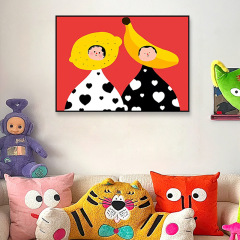 Dopamine Decorative Painting Valentine's Day Art Living Room Unique Wall Art Healing Bedroom Desk Cartoon Decorative Art Instagram Style