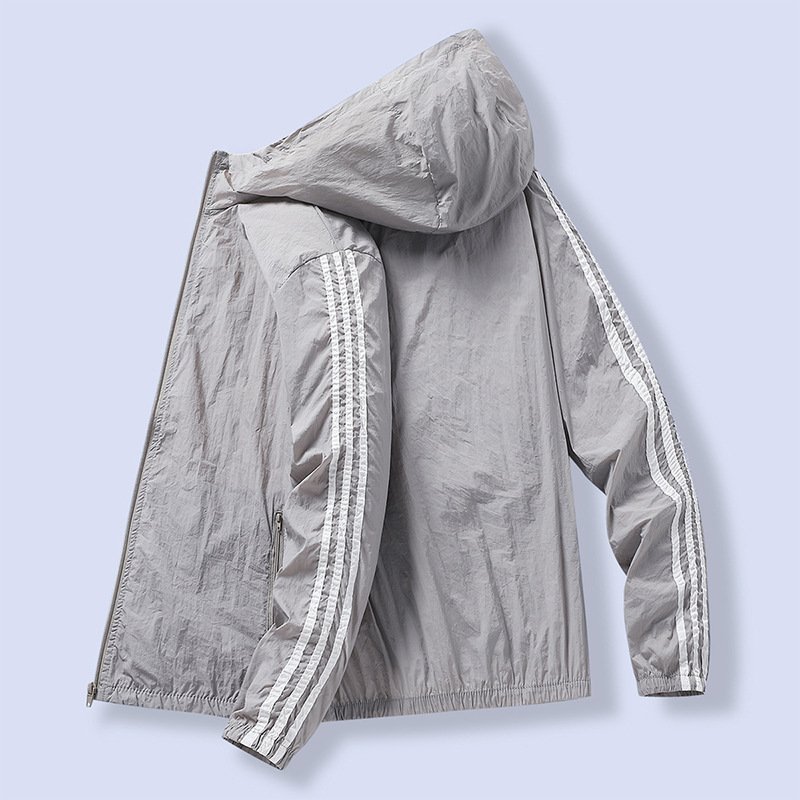 2024 moda nueva chaqueta de protección solar para hombres abrigo delgado de verano deportivo al aire libre transpirable anti-UV ropa de piel image 4