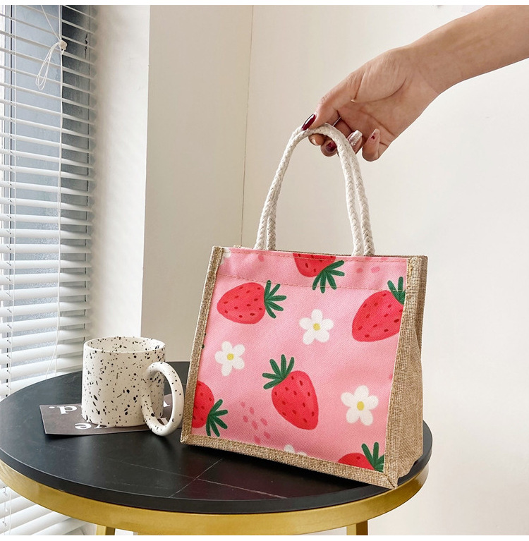 Lindo ins bolsa de almuerzo bolso de trabajo bolsa de almuerzo japonés de gran capacidad bolsa de lona bolsa de Almuerzo