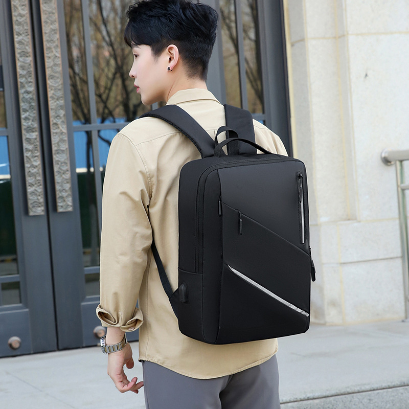 Fashionable rpet fabric men's business backpack, high-end large-capacity casual travel backpack, waterproof backpack