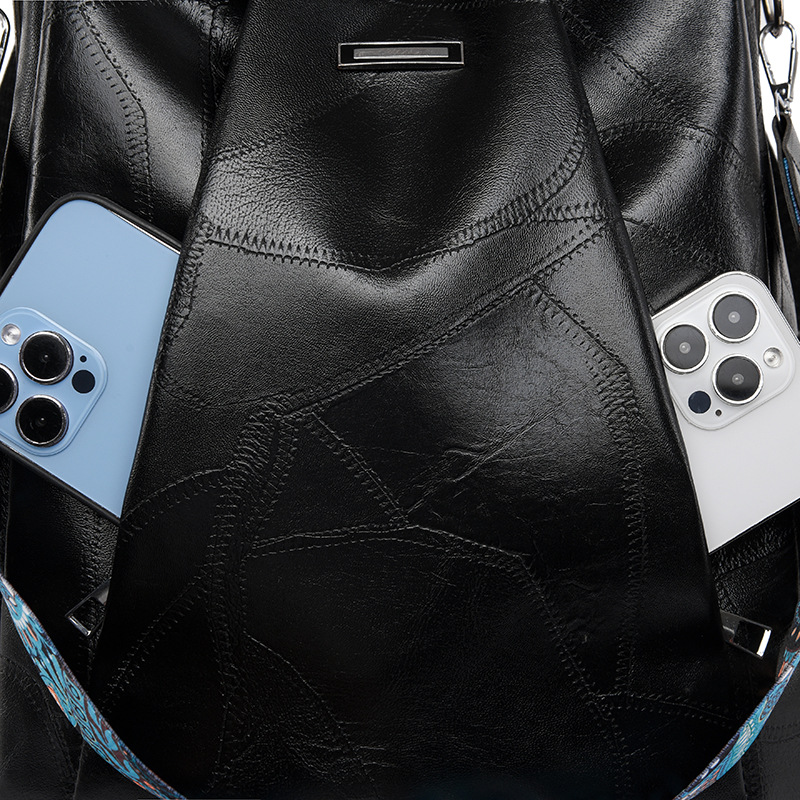 2024 nueva mochila antirrobo de cuero suave para mujer casual, mochila de hombro multifuncional de color sólido simple para exteriores, mochila escolar