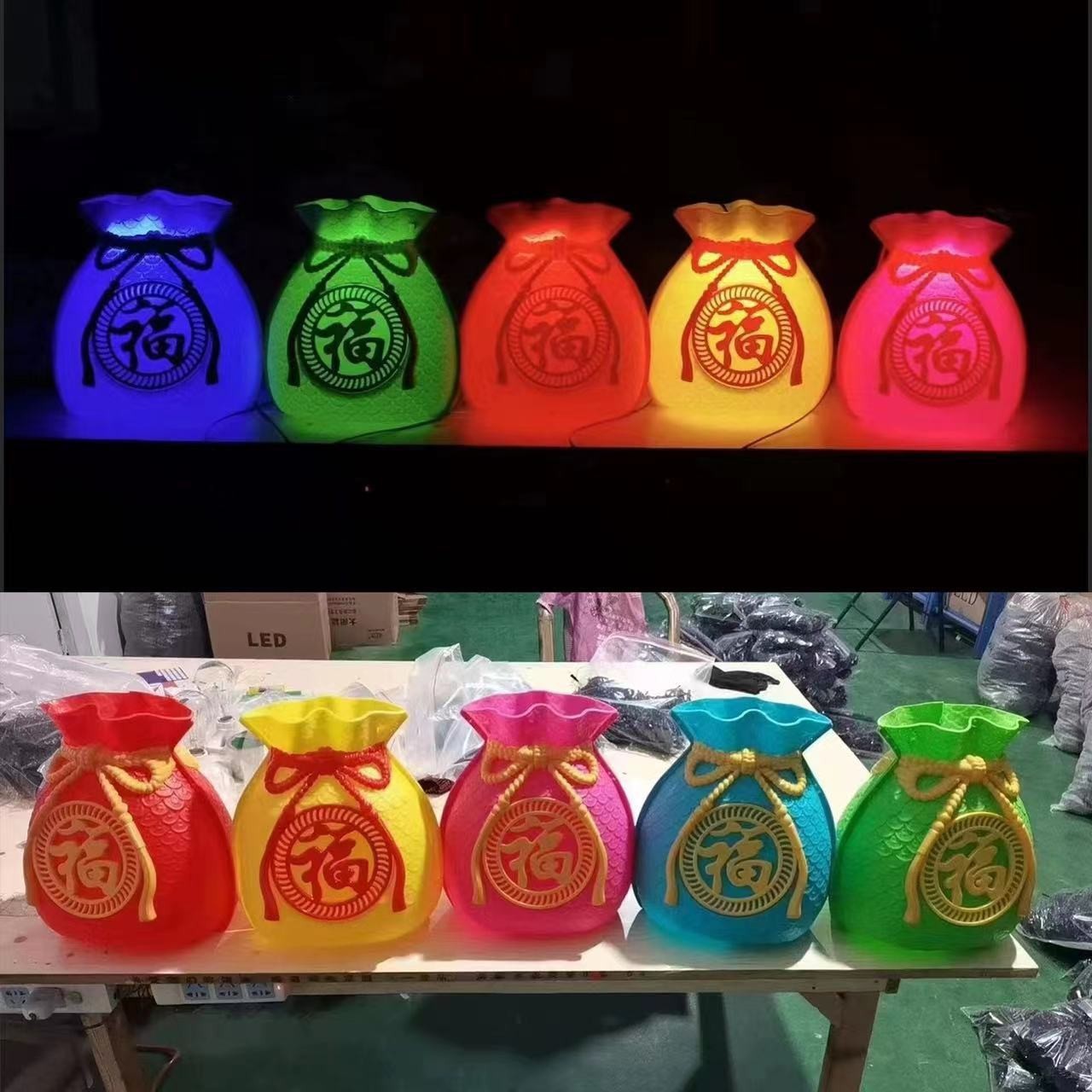 2024 Nuevo 3D tridimensional Lucky bag lámpara de modelado lámpara de árbol de iluminación al aire libre Lámpara decorativa lámpara de árbol colgante de vacaciones de Año Nuevo