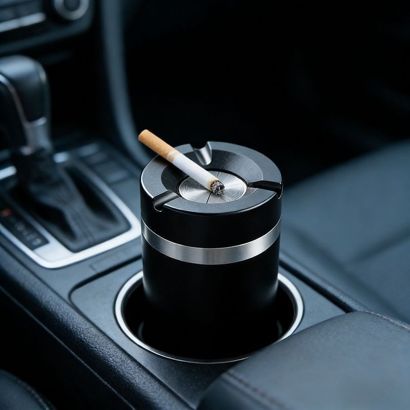 Rotating ashtray, windproof, light luxury, home use, creative, sealed, stylish, personalized, office use, with lid, personalized, car ashtray