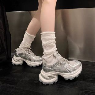 Inner Heightening Mesh Sneakers, Retro and Versatile Hong Kong Style 2025 Summer Popular Dad Shoes, Thick-Soled Casual Shoes for Women