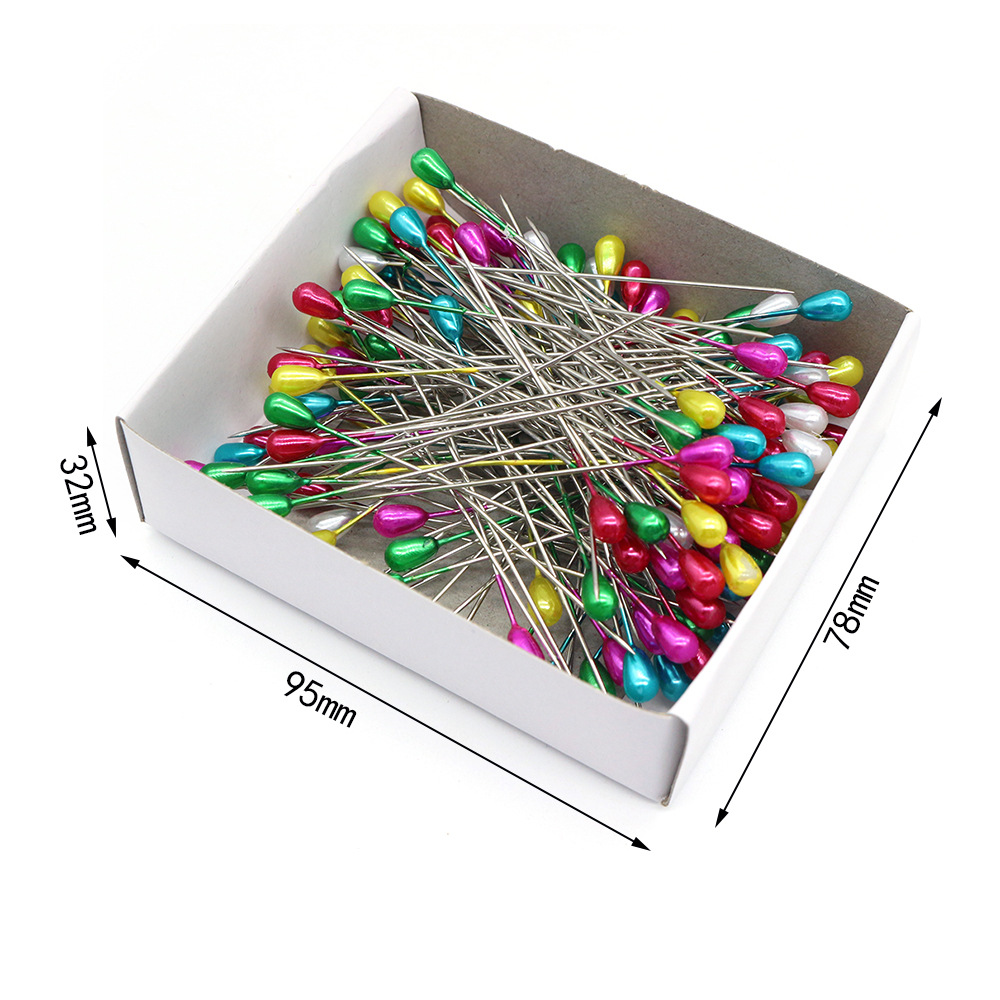 Original Manufacturer 55/75MM White Color Pear Shape Needle Drop Beads Glitter Needle 144 Pieces/Box Patchwork Positioning Glitter Needle