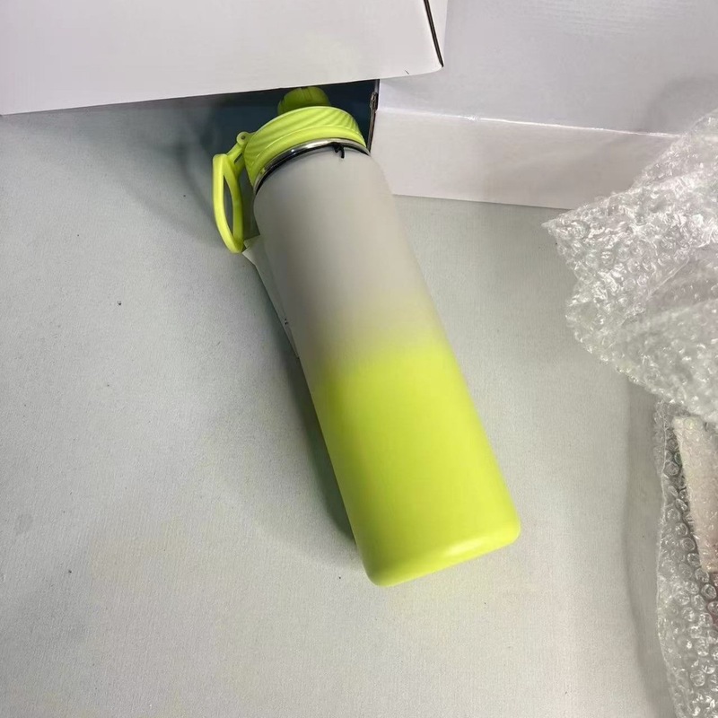 跨境不锈钢保温杯太空壶大容量户外露露运动健身瑜伽水杯渐变灰黄|undefined