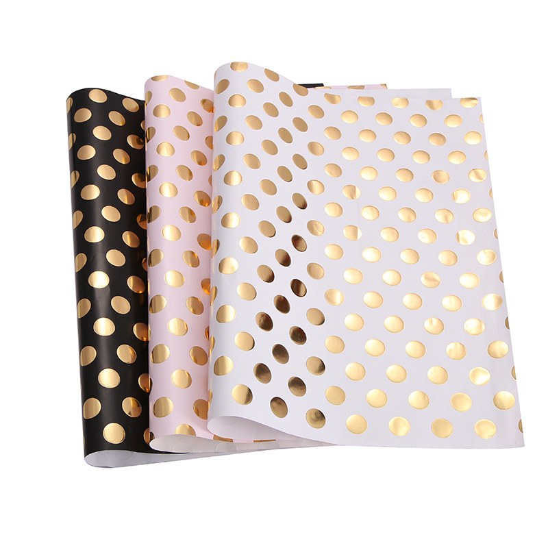 Papel de regalo de San Valentín al por mayor caja de regalo romántica papel de regalo Polka Dot giling exquisito papel de regalo