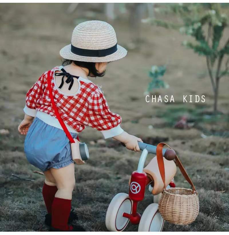 Cesta de mimbre de ins forma cóncava pequeña cesta apoyos fotográficos pastoral picnic cesta de la mano de los niños cesta de la flor