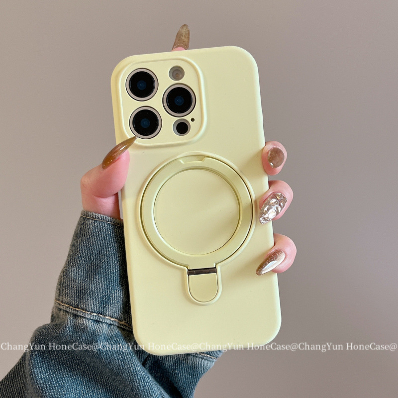 TechGlobe TechGlobe Magnetic Stand Compatible With 16 Liquid Silicone Phone Case IPhone 15 Pro Shockproof 14 Dirt-resistant 13 Simple_voghion.com