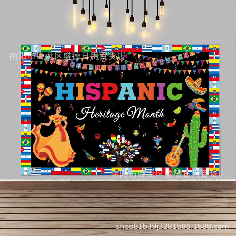 Latin American Hispanic Traditional Monthly Theme Photography Background Cloth Party Atmosphere Scene Layout Decorative Banner