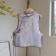 New Chinese Style Fairy Style Vest Two-Piece Suit Thin Summer Purple Young Mesh Vest Outwater Cheongsam Top