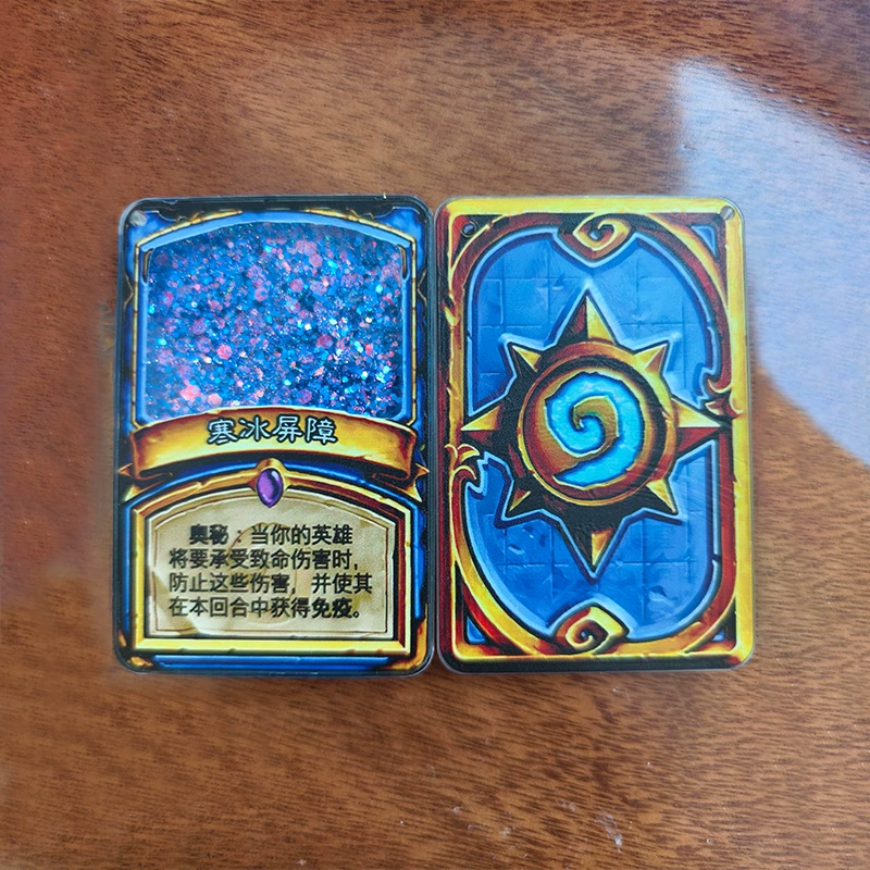 Периферийная карта игры Hearthstone, акриловый орнамент с текучим песком, ледяной барьер с текучим песком, креативный подарок.