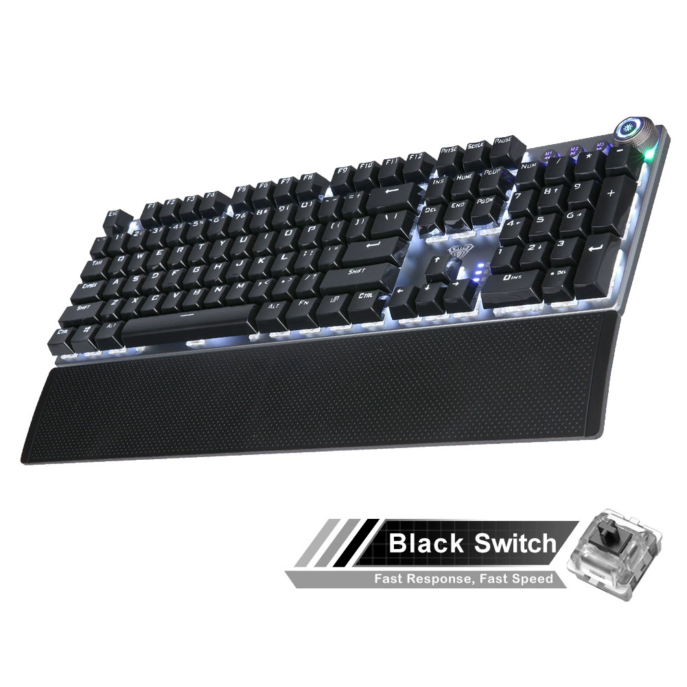 Механическая клавиатура AULA F2088, RGB подсветка, USB проводная, мультинейансные переключатели (Зелёный/Синий/Коричневый/Чёрный)