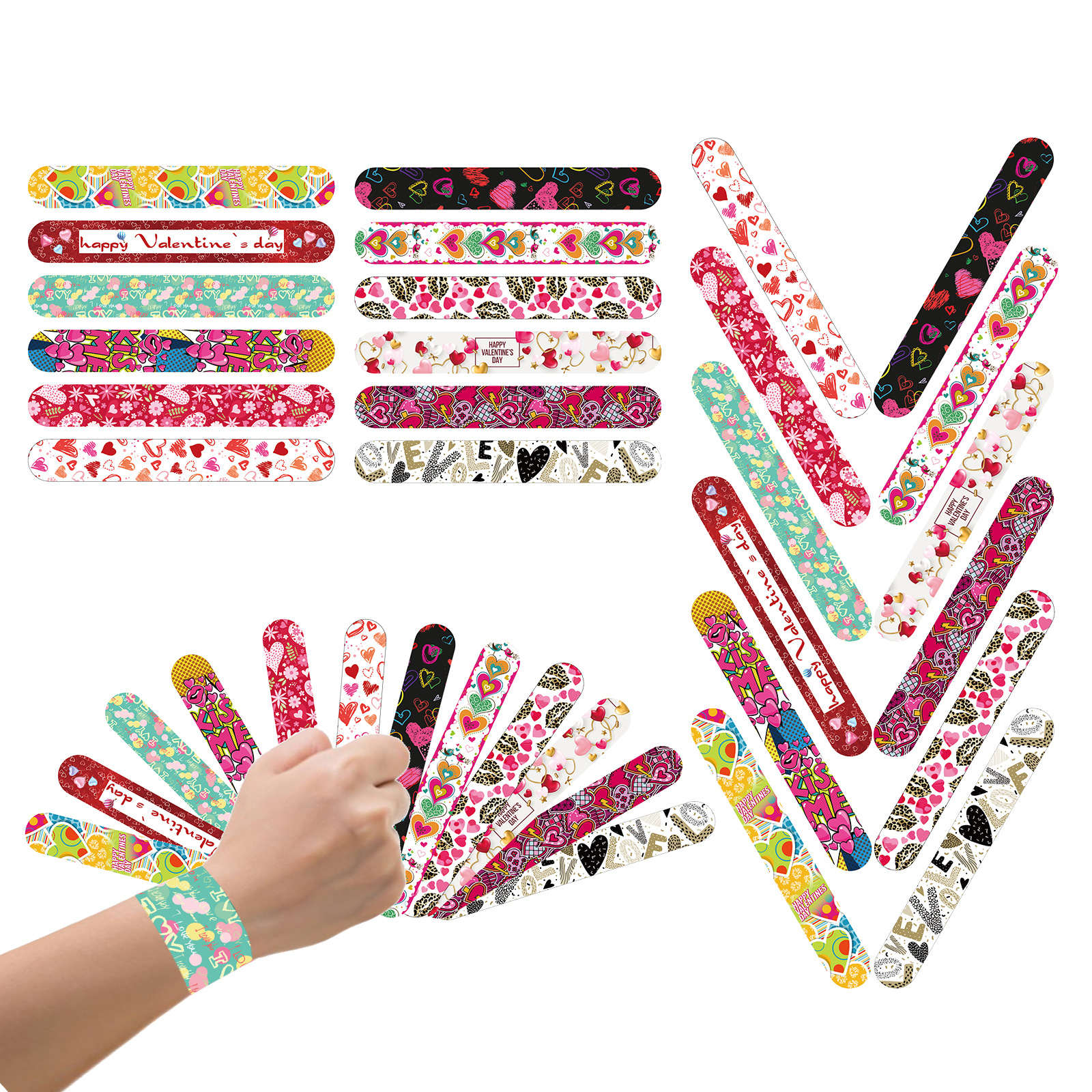 Nuevo día de San Valentín transfronterizo temático fiesta collar rosa amor arco iris brazalete de decoración