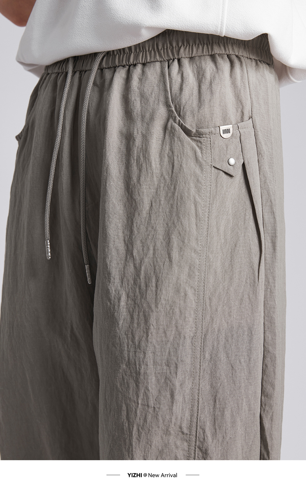 Quần dài nam ống rộng chất liệu linen phong cách thư giãn — đen chi tiết 16