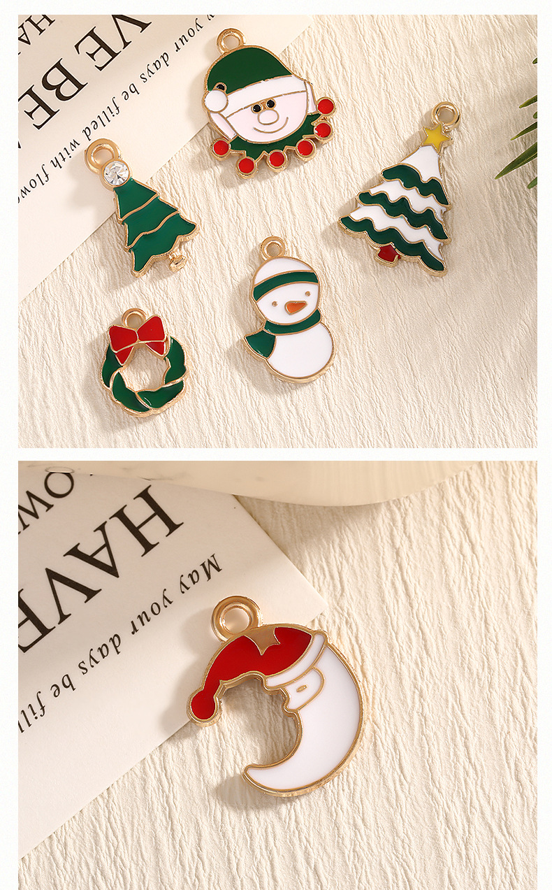 2g Weight Pendant Jewelry Making Type 14*12mm 15 * 20mm Alloy Christmas Tree Bow Knot Snowman Pendant