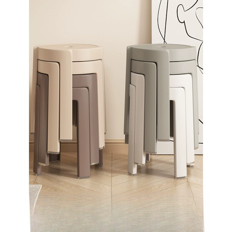 Пластиковые табуреты для домашнего использования, утолщенные и штабелируемые, подходят для обеденных столов, высоких табуретов, круглых табуретов, очень толстых табуретов-ветряных мельниц.