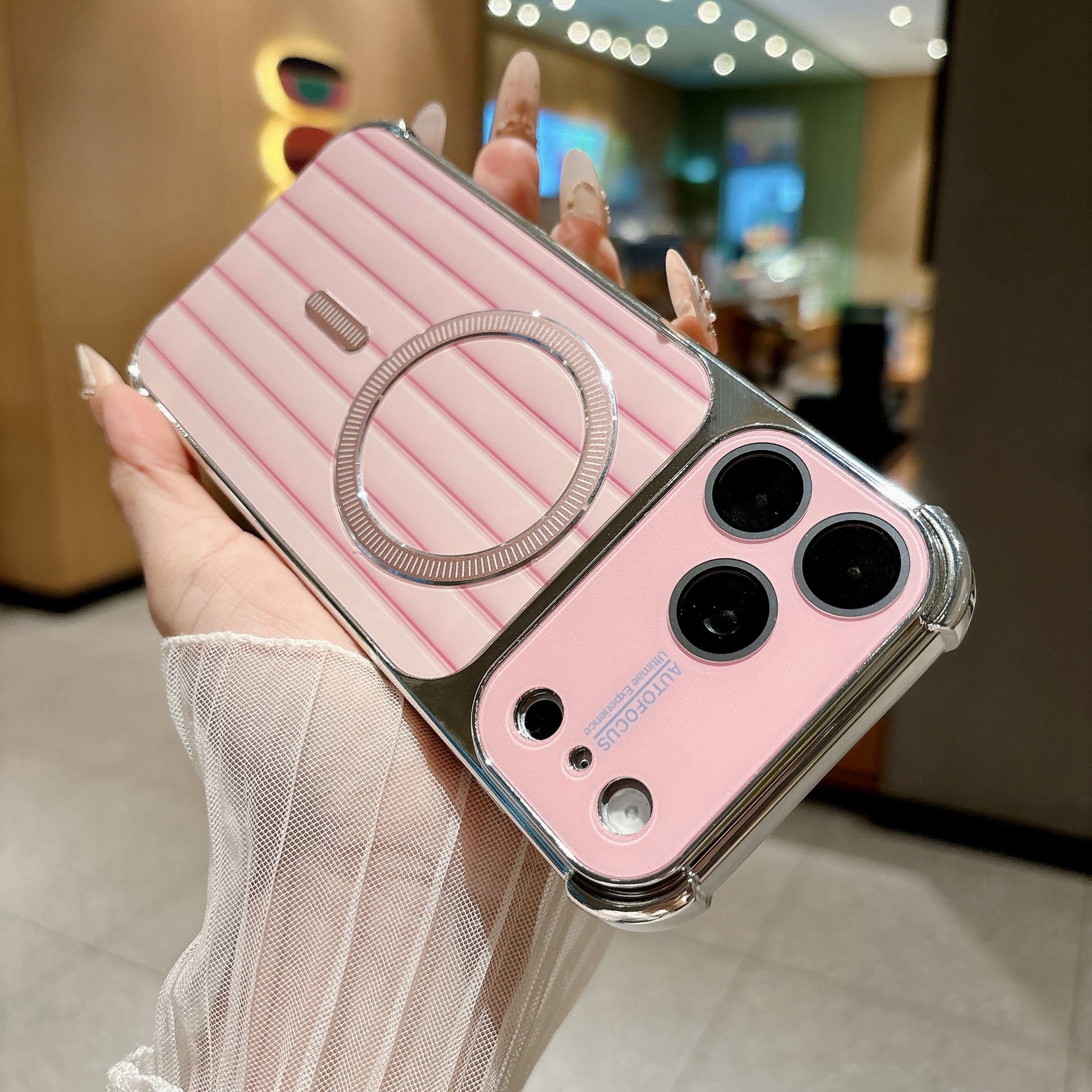 Funda Magnética Tipo Maleta para iPhone 18 Pro Max, Silicona, Anticaídas
