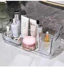 Acrylic Desktop Cosmetic Organizer, Transparent Skincare Storage Basket, Mask and Small Item Organizer, Shelf
