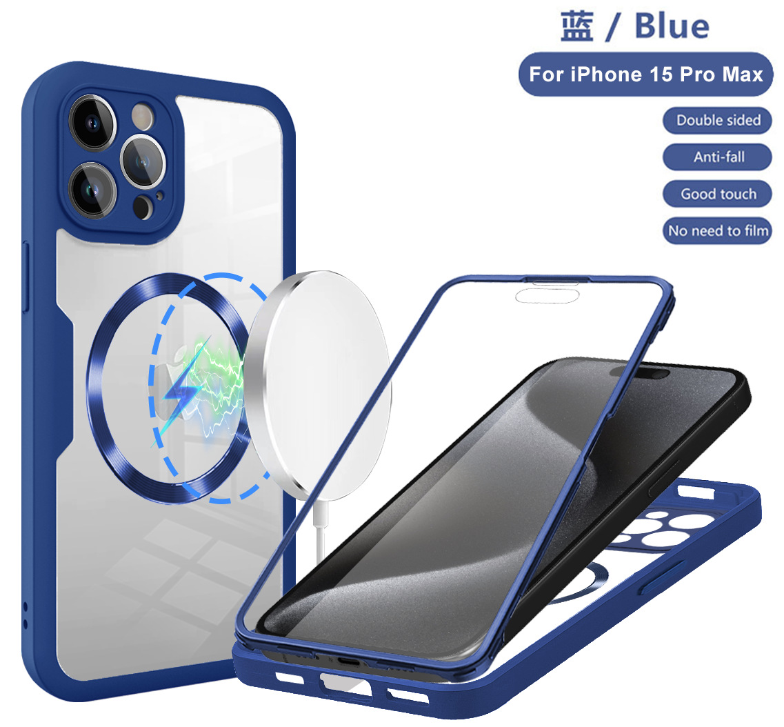Qicai manyetik emişli iPhone 16 Pro telefon kılıfı Apple 15 kabuk filmi hepsi bir arada tam kapsamlı 14pm düşmeye karşı dayanıklı 16e