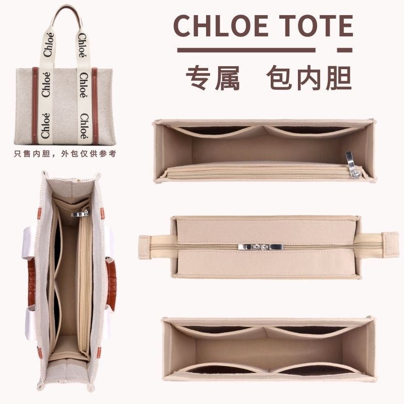 Suitable for Chloe Woody Tote Bag Inner Organizer, Chloe Bag Insert, Large, Medium, Small Canvas Bag Organizer, Structured Storage Bag
