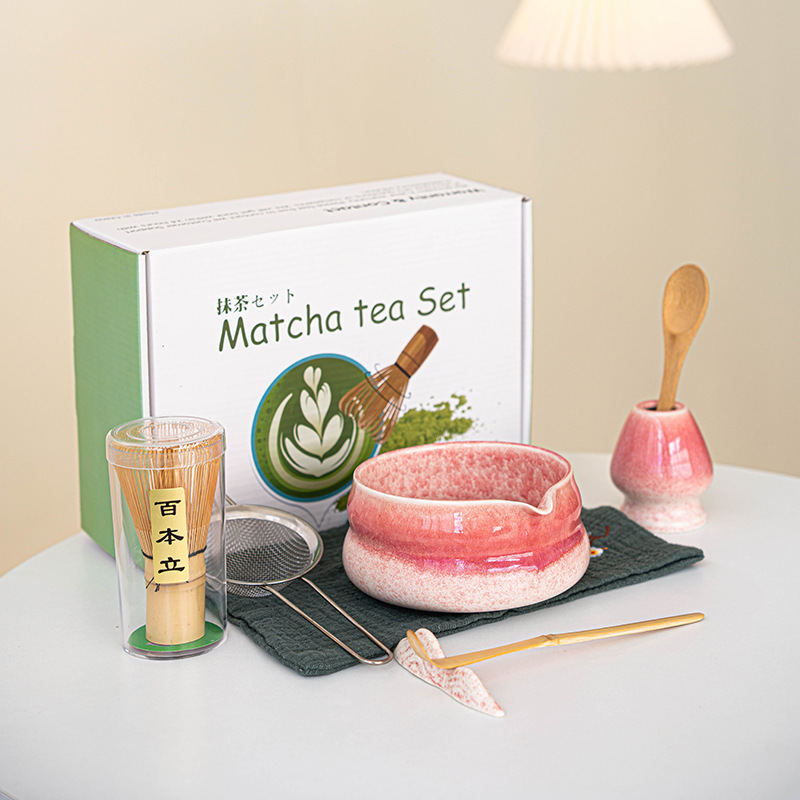 国境を越えた抹茶茶器専門窯釉百本立茶筌日本抹茶セット注ぎ口付き抹茶ボウル高価値|undefined